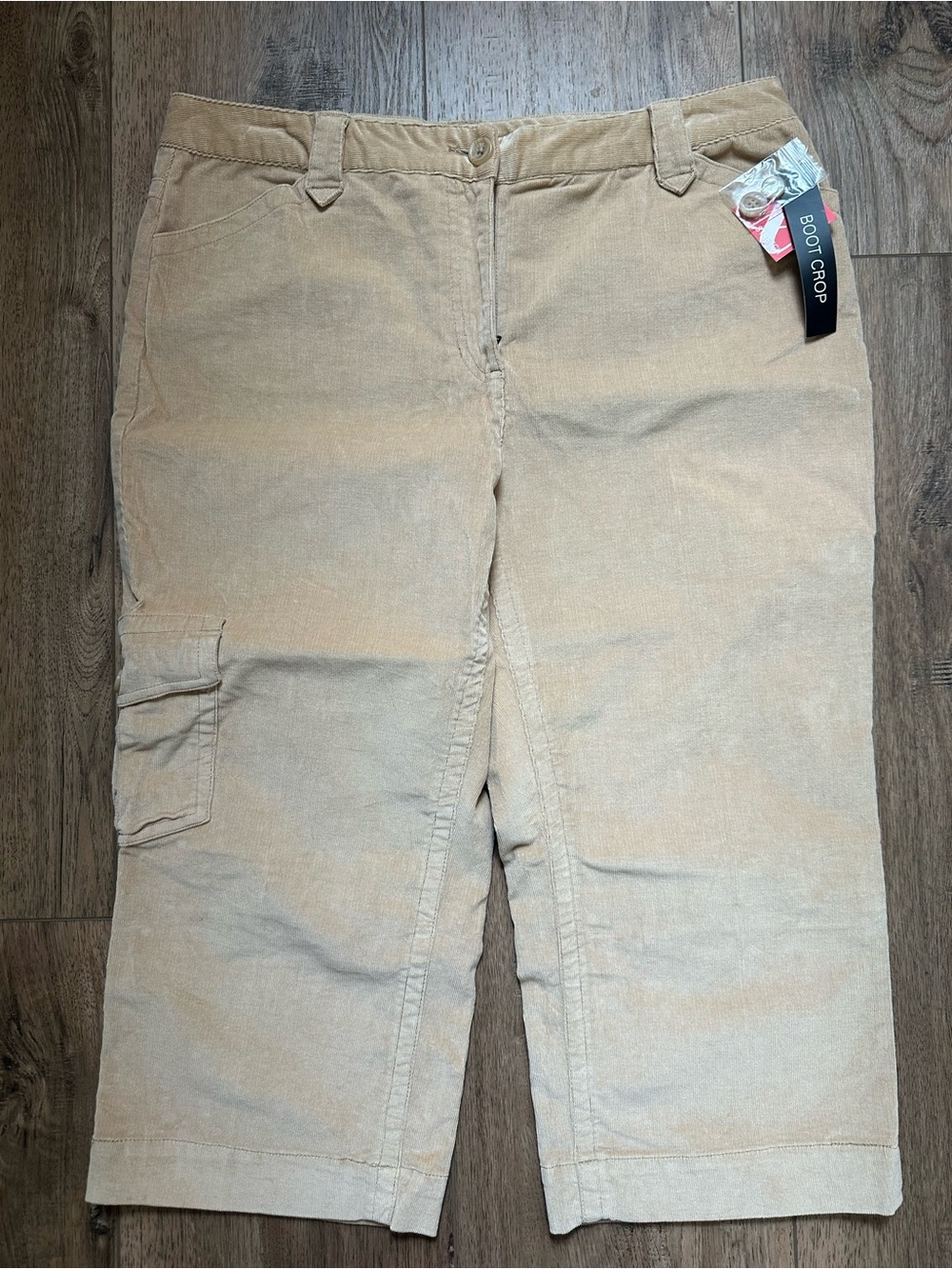 NWT!ā Style & Co Corduroy Pants, Cropped, Tan, Neutral, Cargo Pockets, Size 14